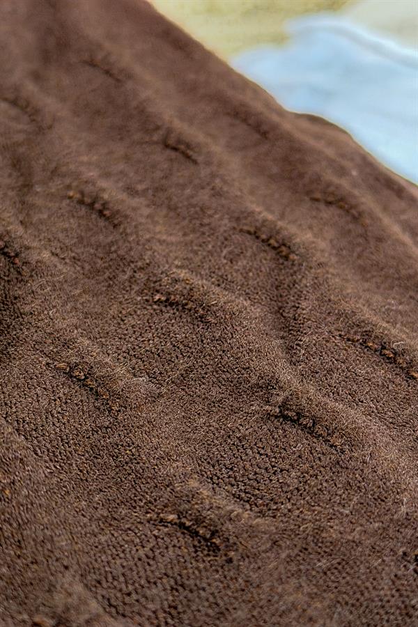 İç Astarı Pamuklu Üstü Trikolu Şallı Takım Bluz Acı Kahve Renk