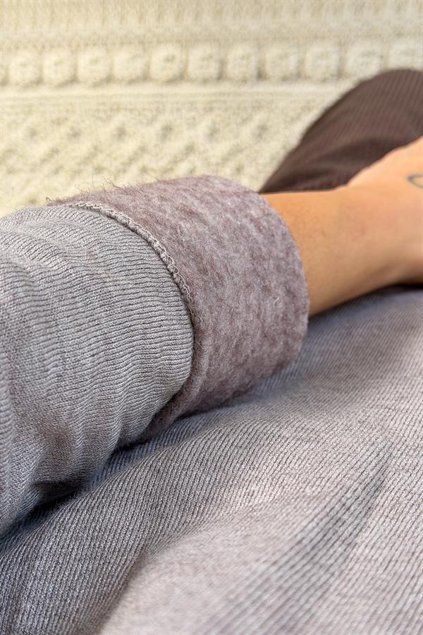 İçi Jardonlu Düz Basic Balıkçı Yaka Triko Vizon Renk