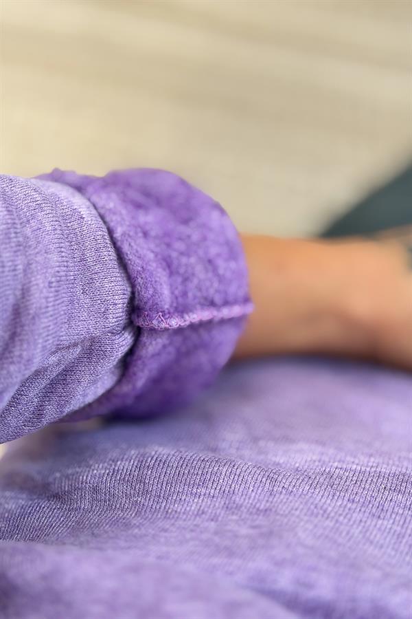 İçi Jardonlu Düz Basic Balıkçı Yaka Triko Lila Renk