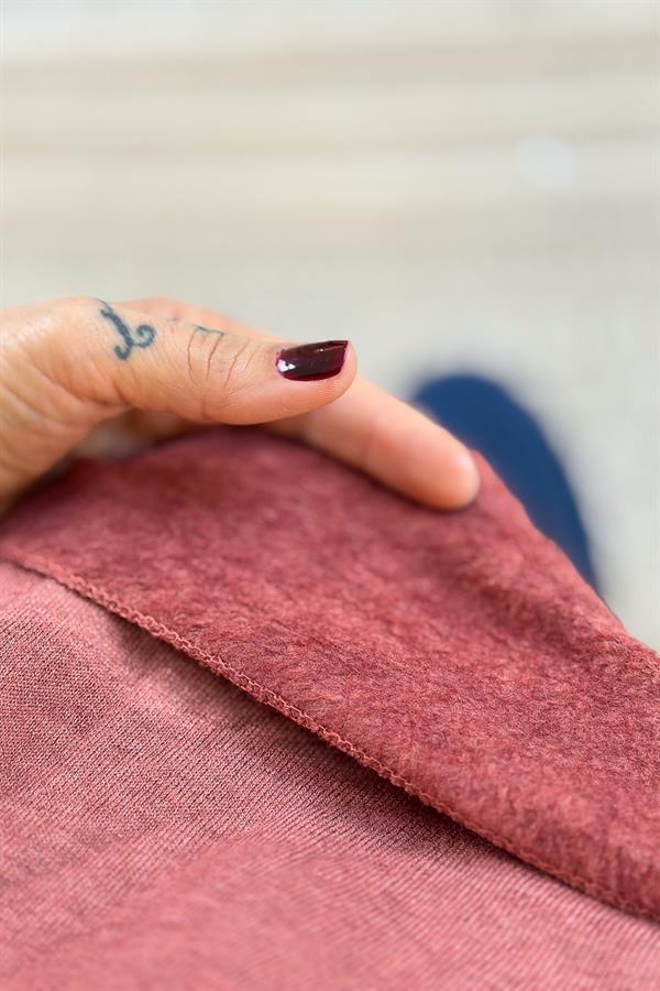 İçi Jardonlu Düz Basic Balıkçı Yaka Triko Kiremit Renk