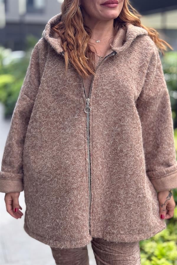 Işıltılı Keçe Kaban Camel Renk