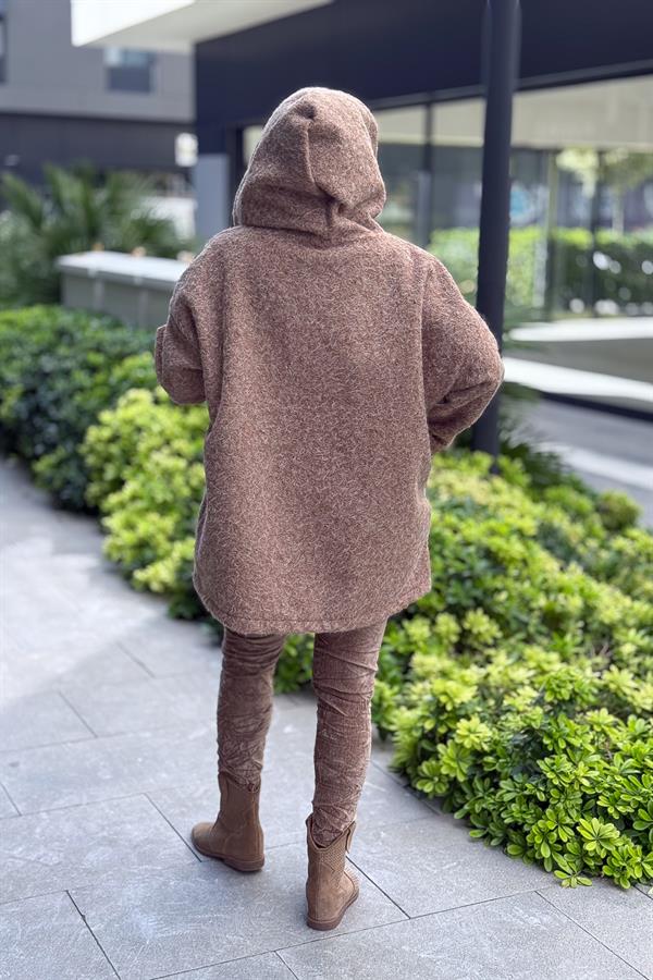 Işıltılı Keçe Kaban Camel Renk