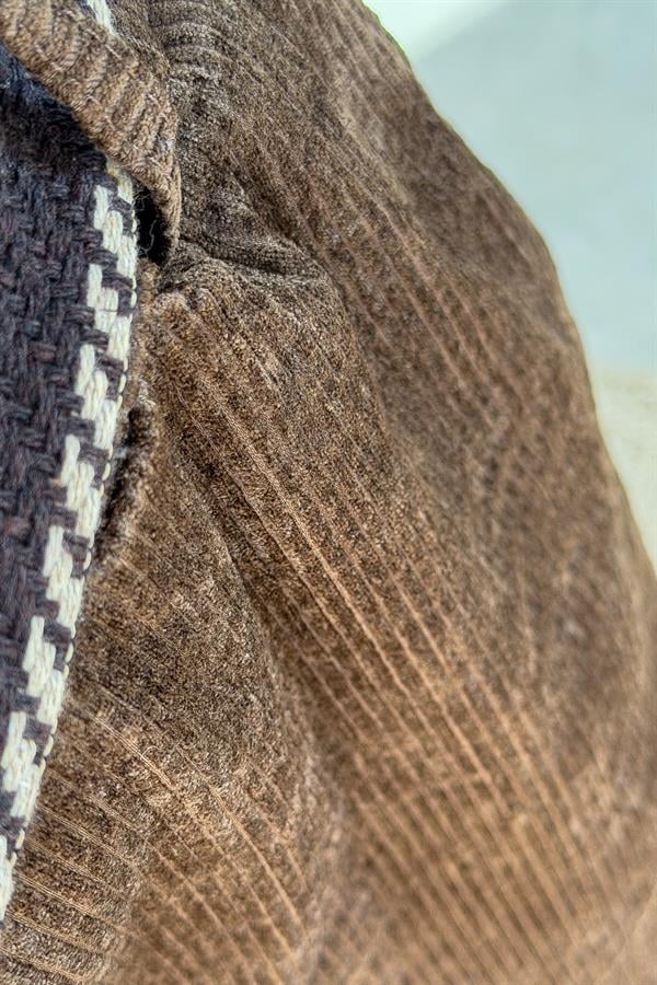 Kalın Fitilli Kadife Pantolon Kahverengi Renk