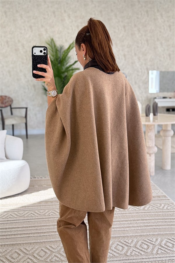 Kaşmir Panço Camel Renk