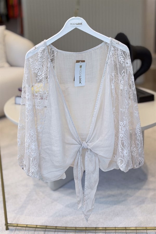 Kolları Dantelli Bolero Bej RenkCEKET