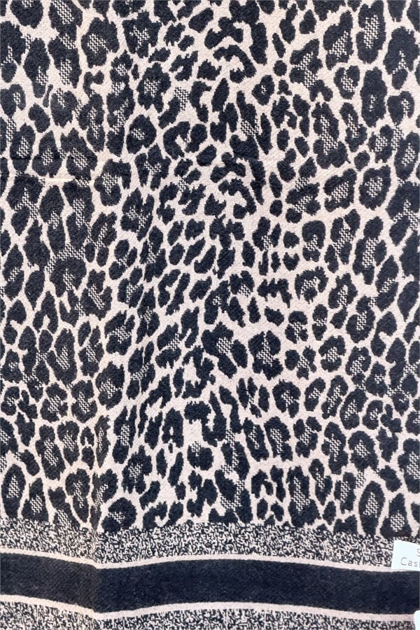 Leopar Desenli Kaşmir Şal Camel Renk