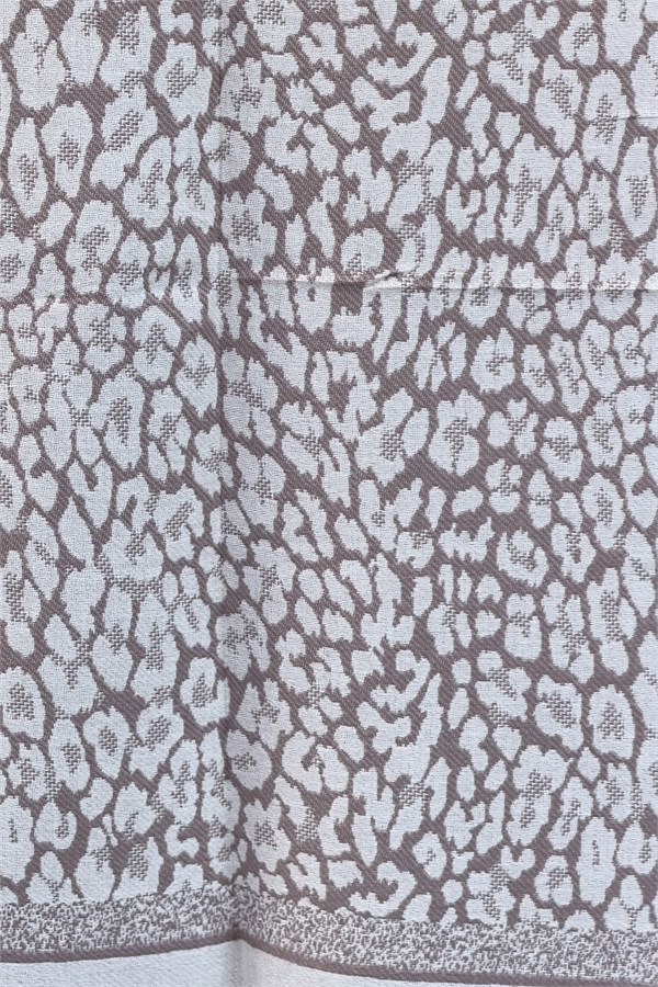 Leopar Desenli Kaşmir Şal Krem Renk