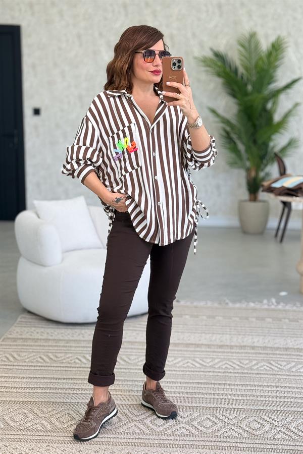 Likralı Düz Basic Pantolon Acı Kahve Renk