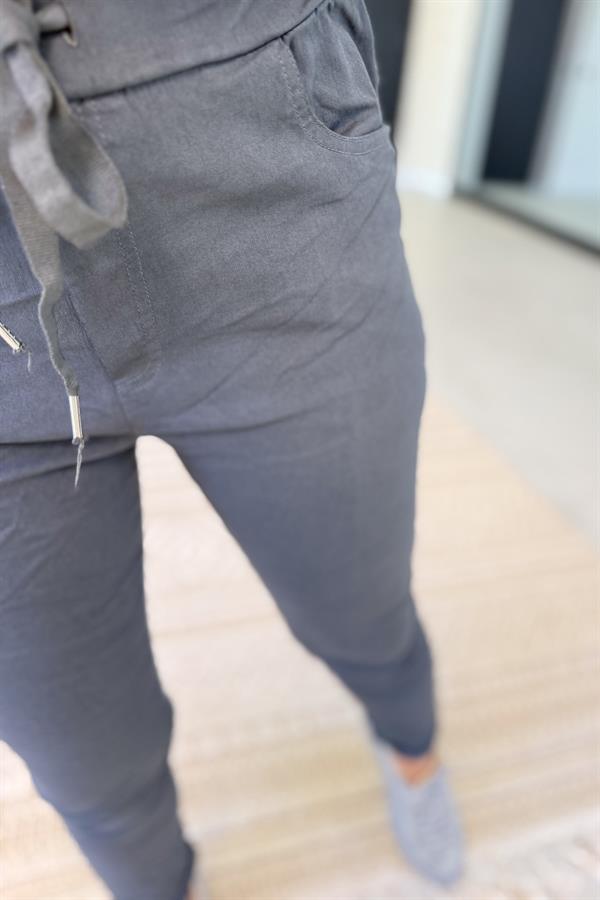 Likralı Düz Basic Pantolon Antresit Renk