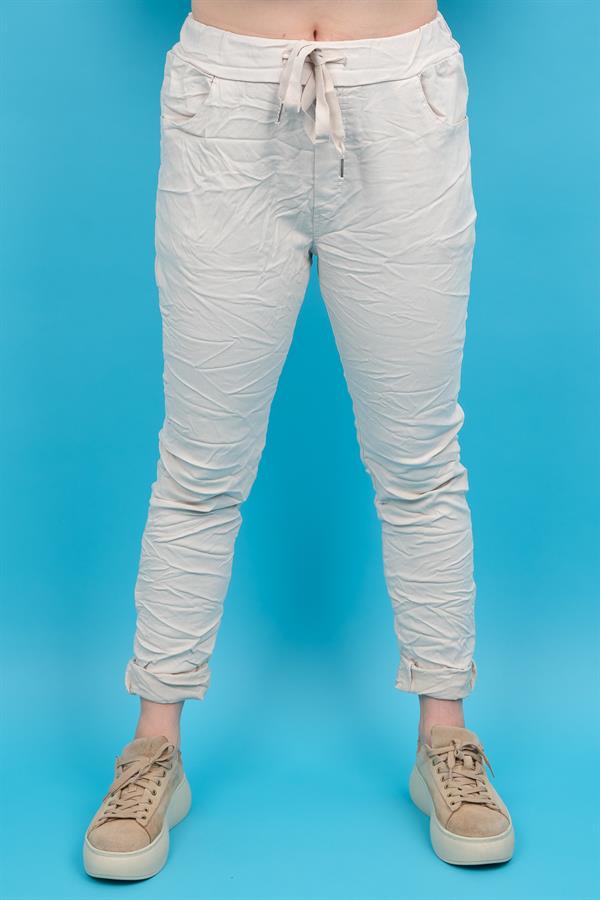 Likralı Düz Basic Pantolon Bej Renk