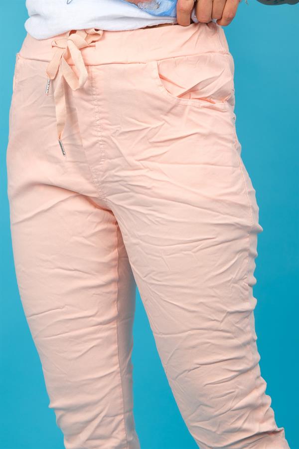 Likralı Düz Basic Pantolon Somon Renk