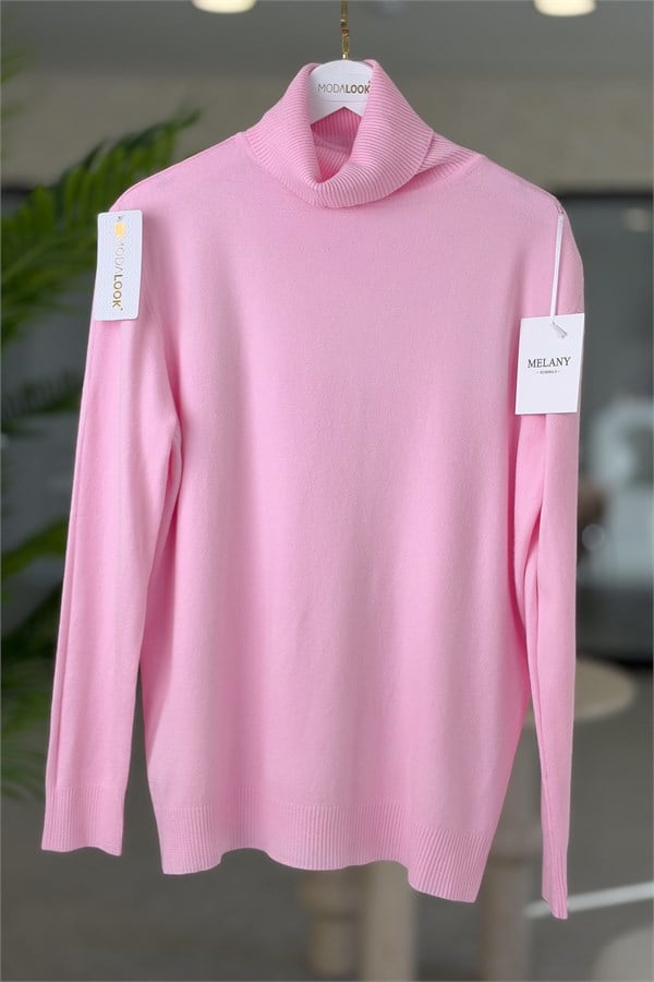 Modal Kumaş Balıkçı Triko Pembe RenkBLUZ