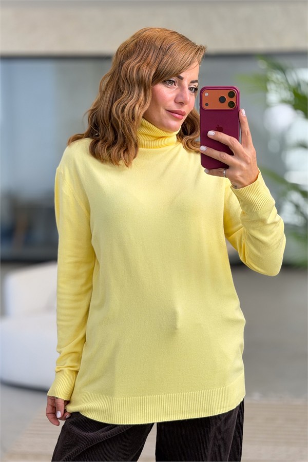 Modal Kumaş Balıkçı Triko Sarı Renk