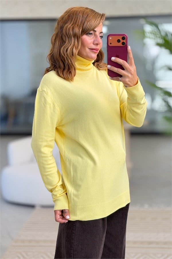 Modal Kumaş Balıkçı Triko Sarı Renk