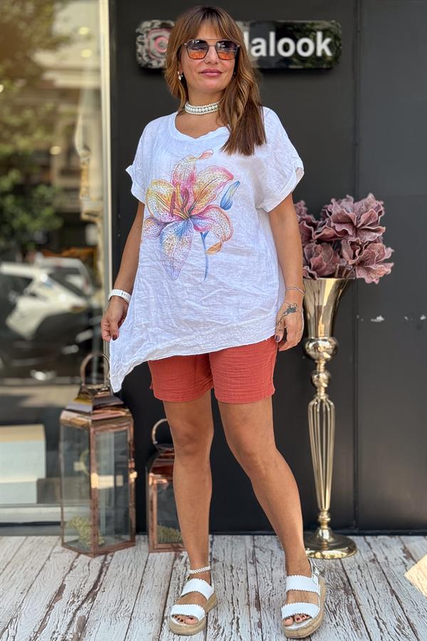 Müslin Şort Kiremit Renk