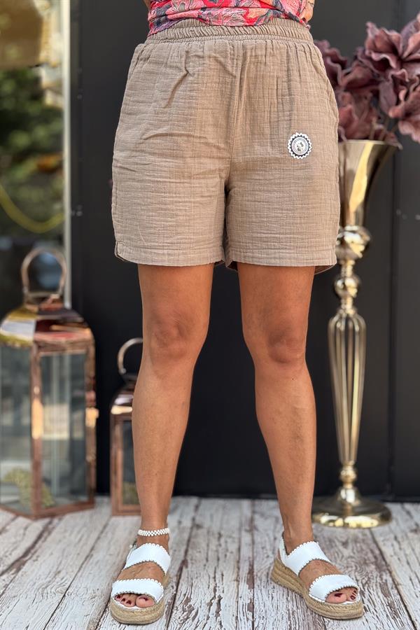 Müslin Şort Vizon Renk