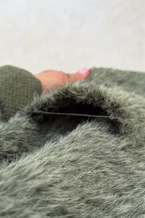 Peluş Hırka Haki Renk