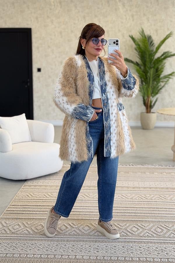 Pul Kot Yamalı Kürk Camel Renk