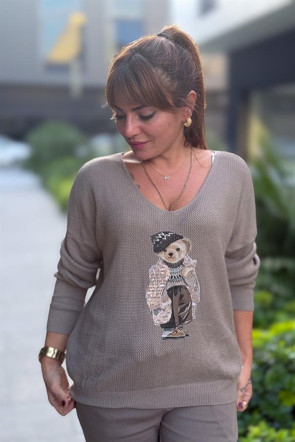 Teddy V Yaka Triko Vizon Renk