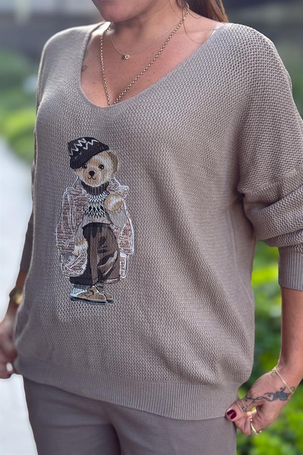 Teddy V Yaka Triko Vizon Renk