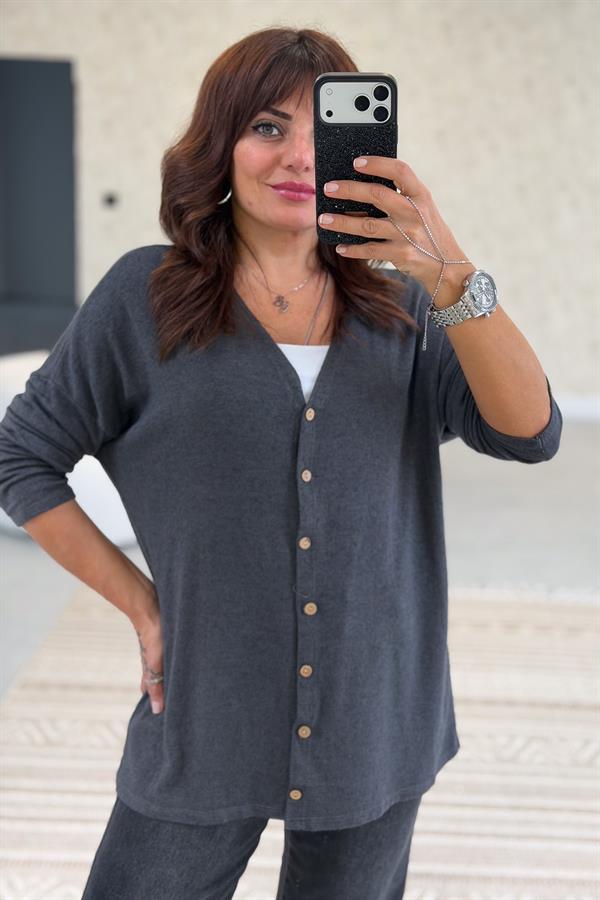 Triko Hırka Antresit Renk