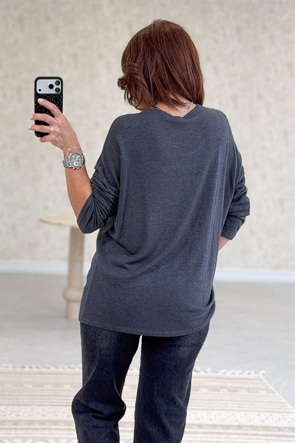 Triko Hırka Antresit Renk