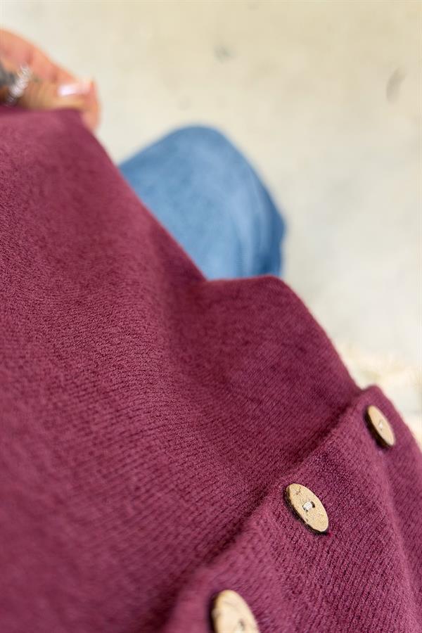 Triko Hırka Bordo Renk