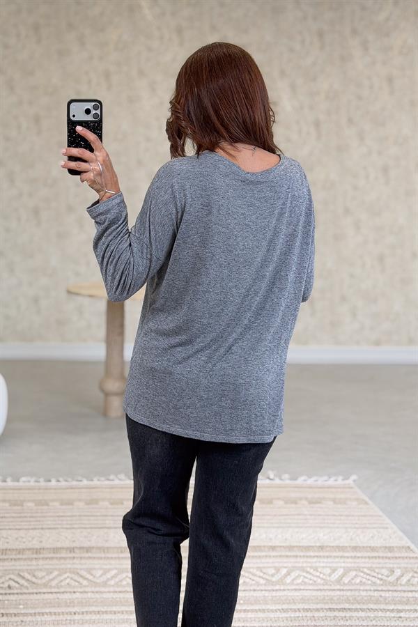 Triko Hırka Gri Renk