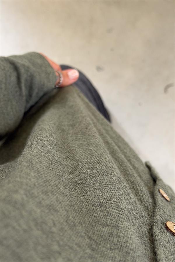 Triko Hırka Haki Renk