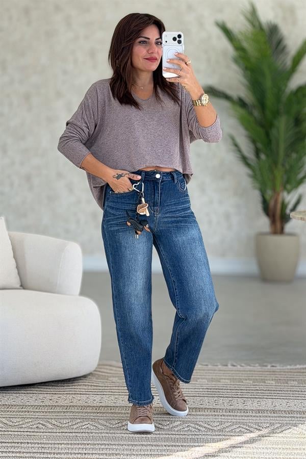 V Yaka Basic Triko Vizon Renk