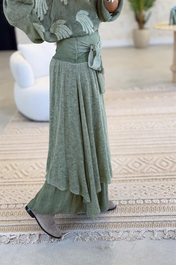 Yün Etek Su Yeşili Renk
