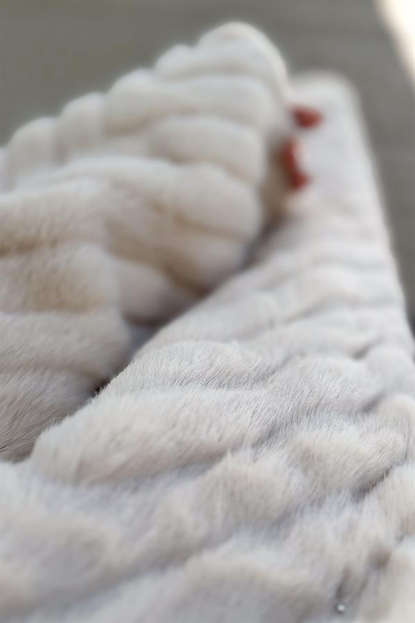 Zikzak Çizgili Kuşaklı Angora Kaban Bej Renk