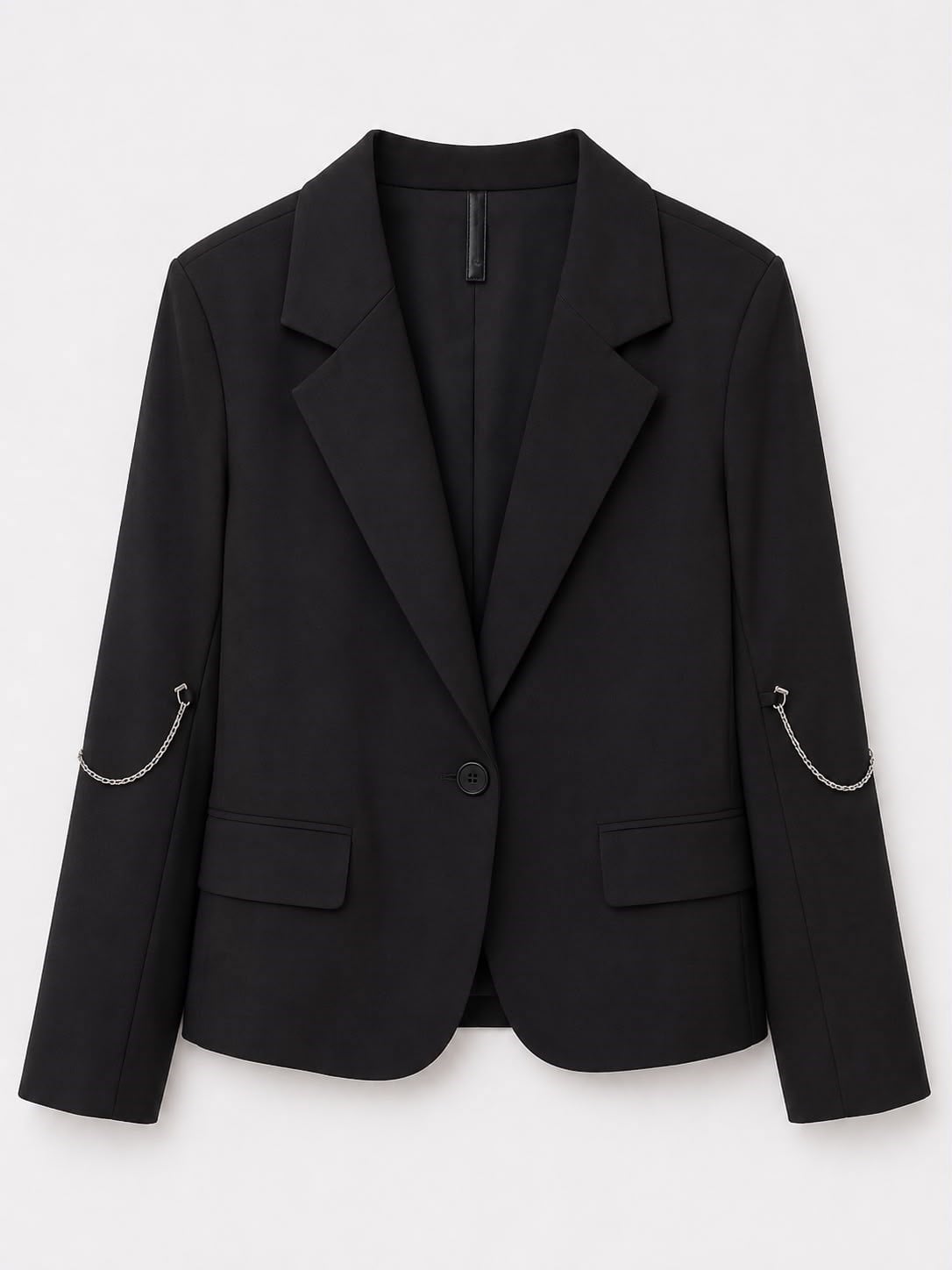 Blazer Sırt Zincir Detaylı Ceket