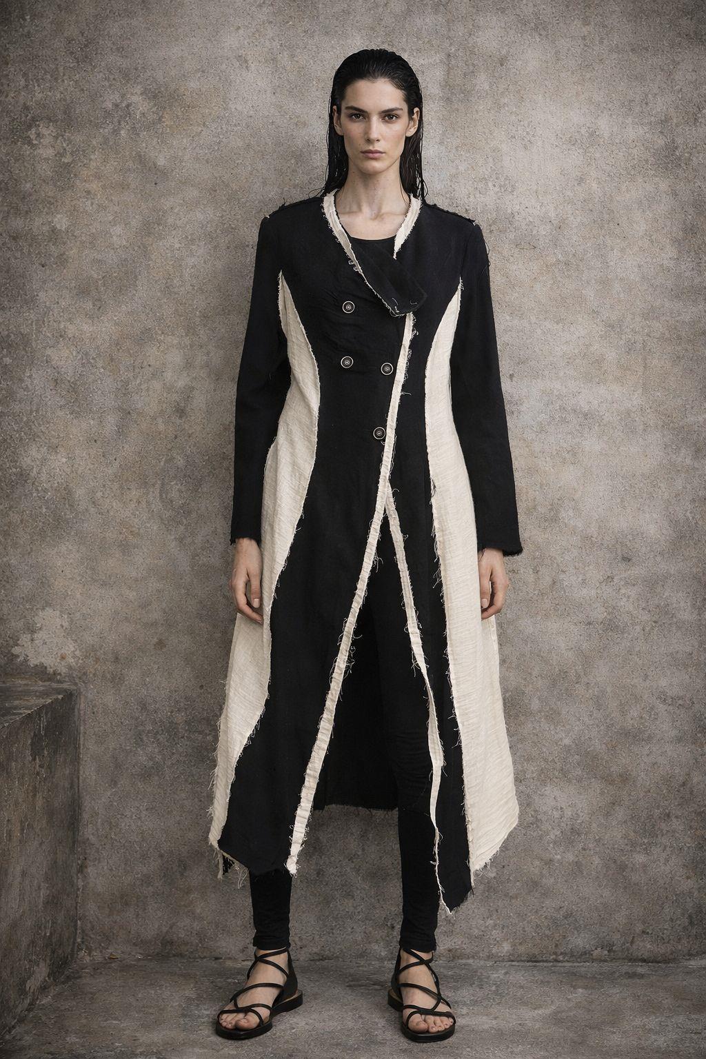 ÇİFT RENKLİ KETEN TRENCH COAT