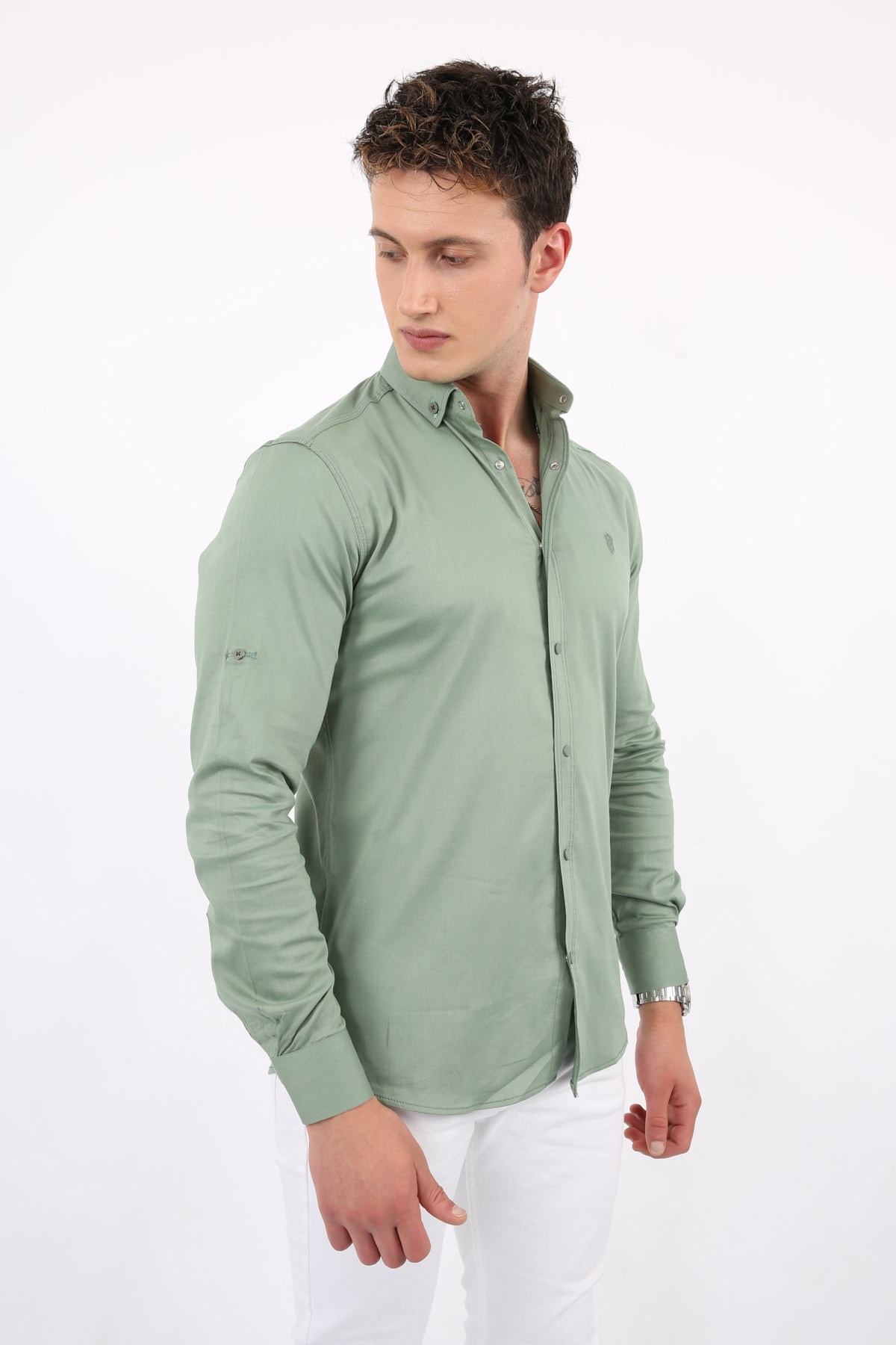 Erkek Su Yeşili Slimfit Gömlek 1701 ette.com.tr | Bay Ve Çocuk Giyim  Modelleri
