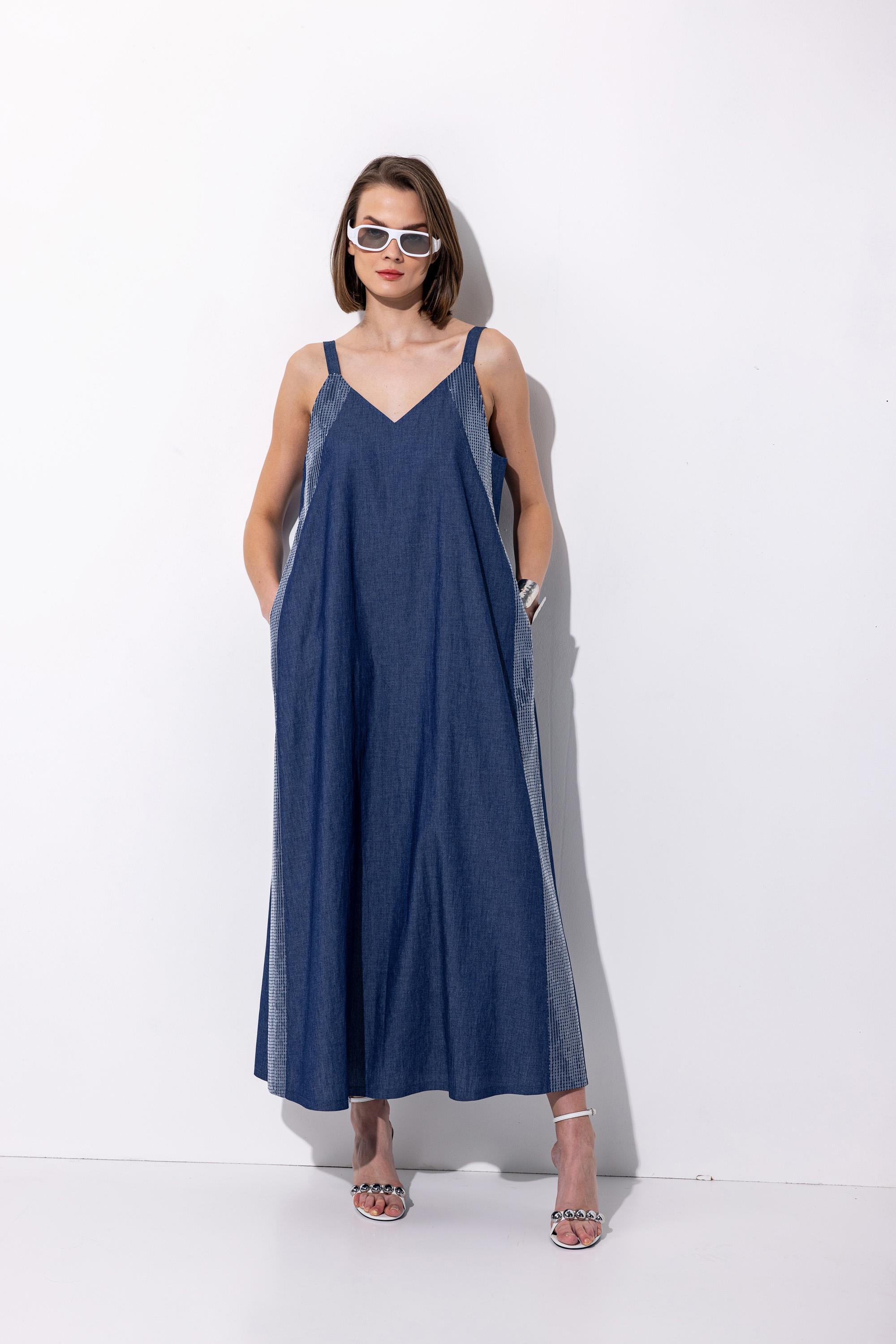 Askılı Pul Payet Maxi Boy Elbise