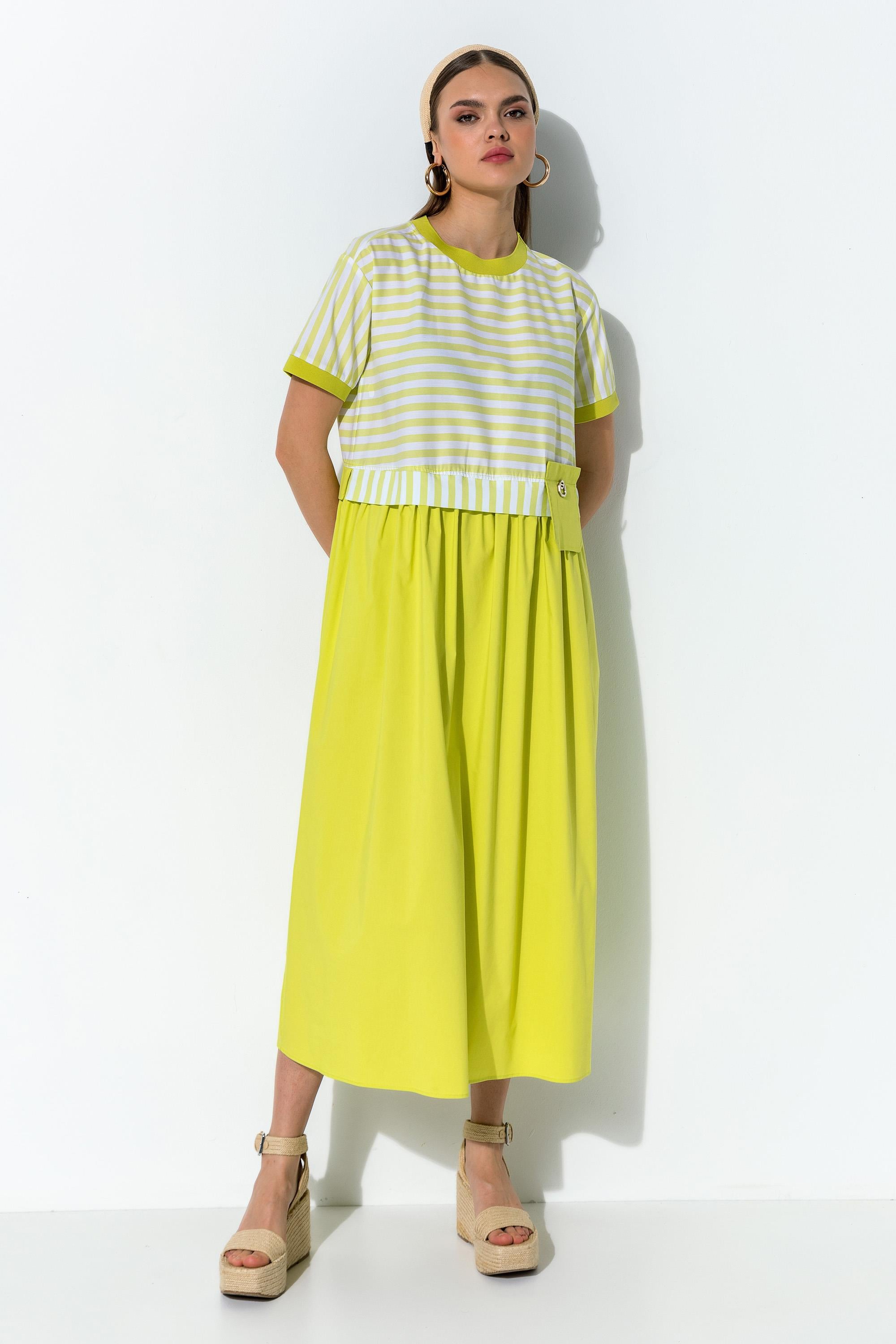 Çizgili Midi Boy Elbise