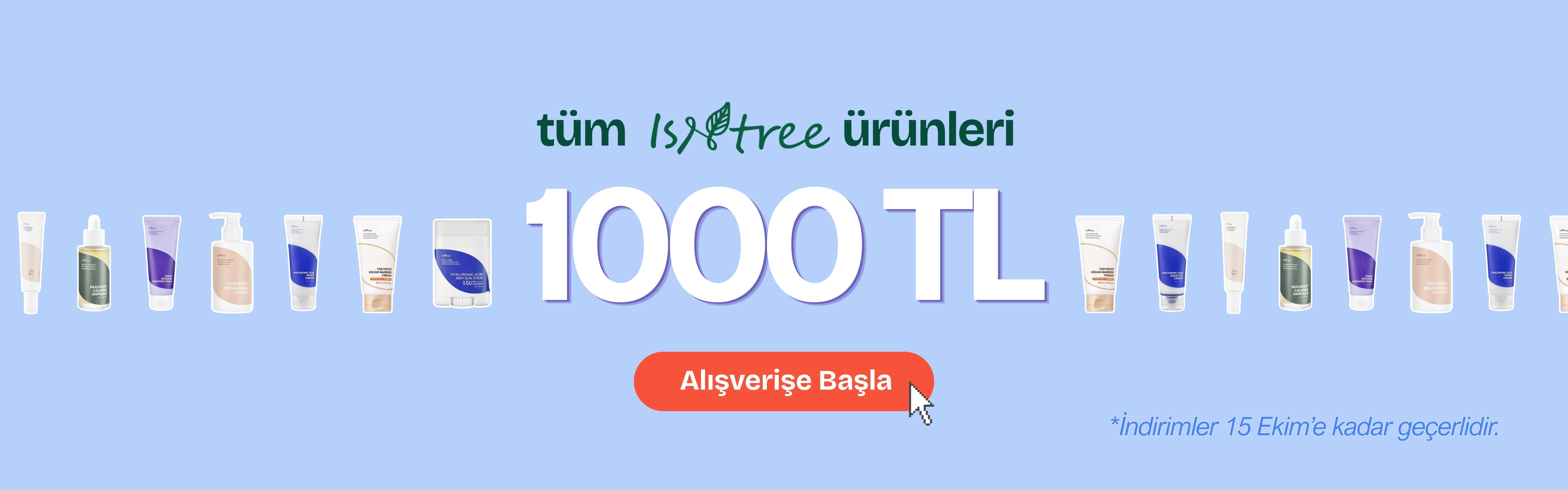 Isntree tek fiyat 1000TL