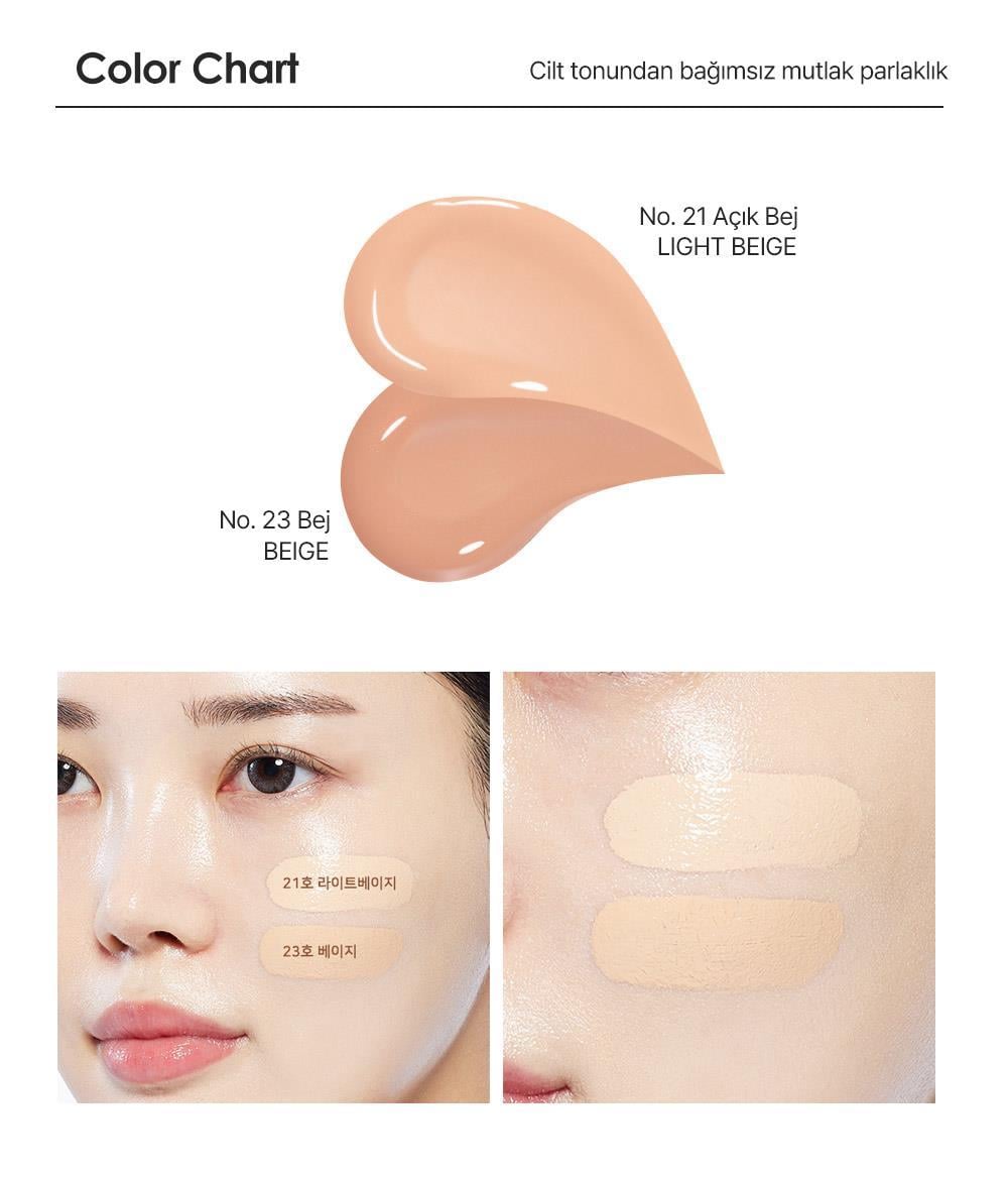 Dearglam -Işıltı Veren Cushion Fondöten (+1 Refill) Bej- Glow Ampoule Radiance Cushion 23 Beige SPF50+/PA++++
