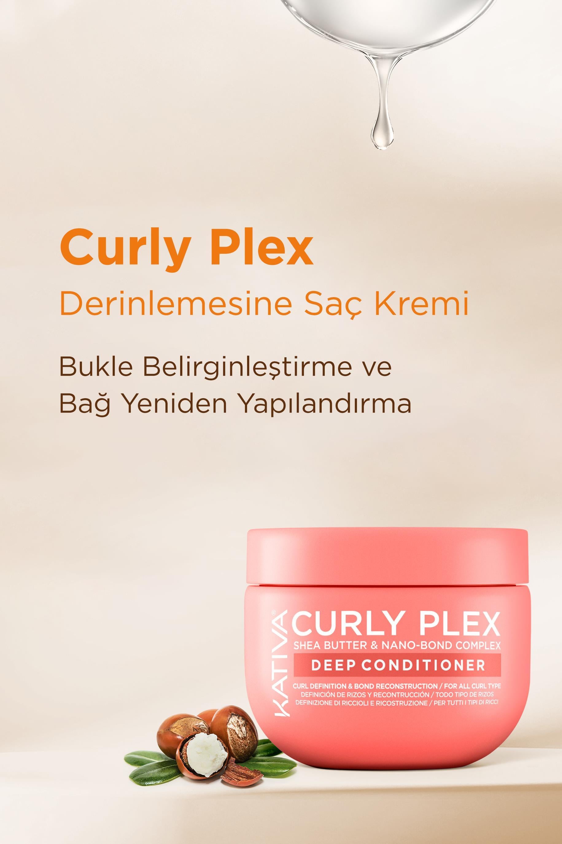Kativa Curly Plex Bukle Belirginleştirici Saç Kremi ve Maske 450 mL