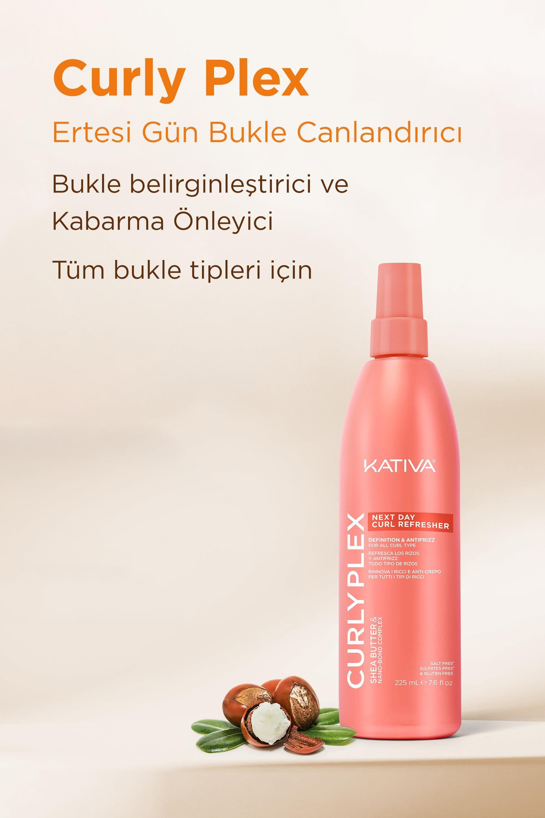 Kativa Curly Plex Ertesi Gün Bukle Yenileyici Sprey 225 mL
