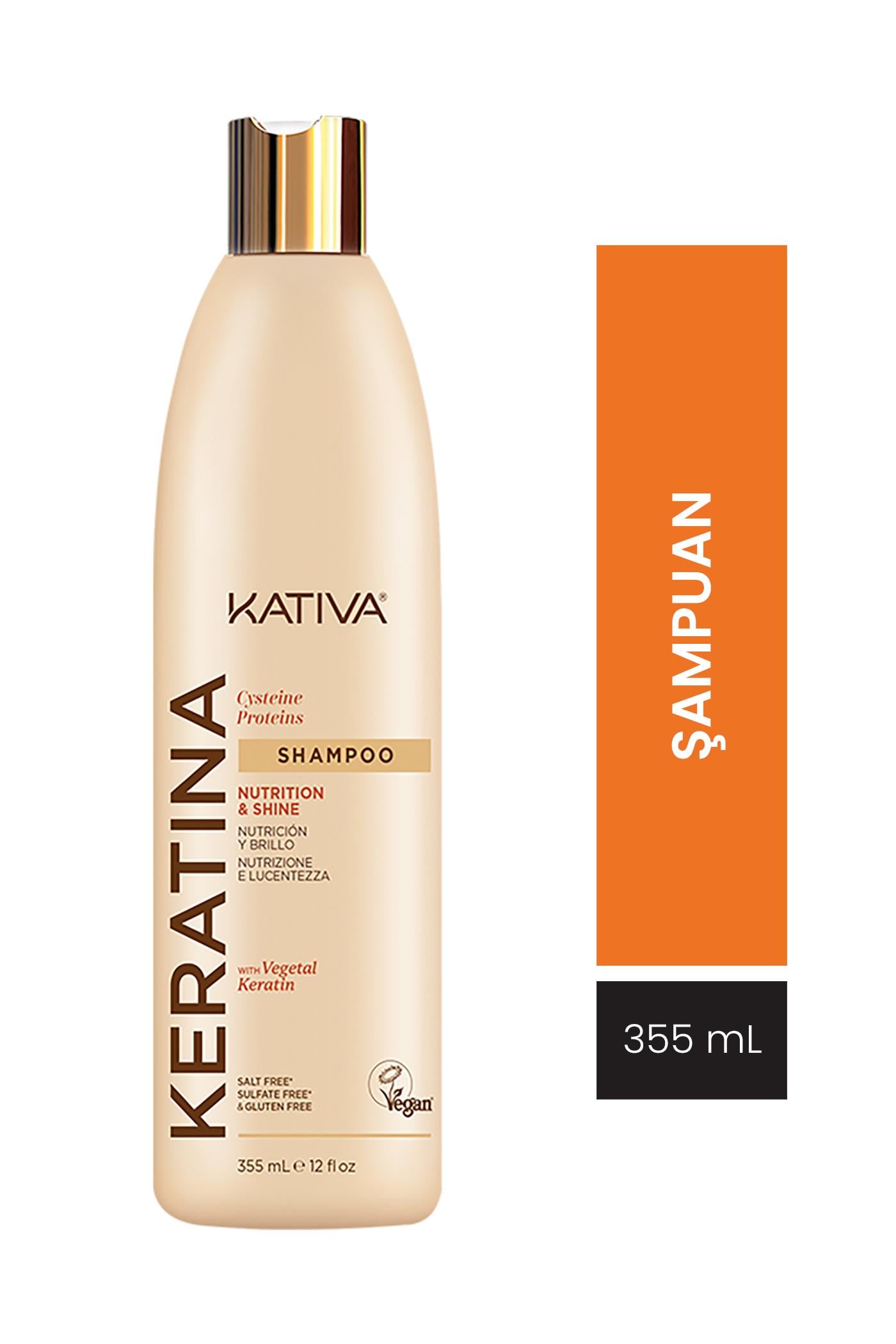 Kativa Keratinli Vegan Şampuan 355 mL - Yumuşaklık ve Parlaklık