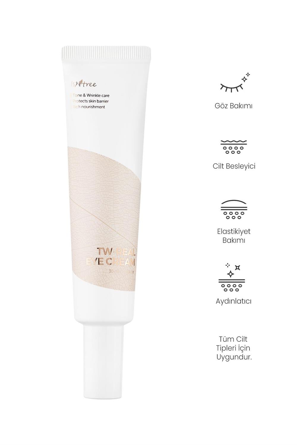 Isntree TW-Real Eye Cream 30 ml (Aydınlatıcı ve Esneklik Arttırıcı Göz ve Ağız Çevresi Kremi)
