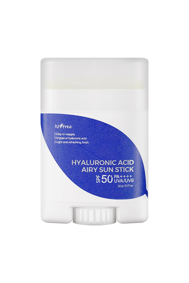 Isntree Hyaluronic Acid Airy Sun Stick 22 gr (Kimyasal Filtreli 8 Tip Hyalüronik Asit İçeren SPF50+ Güneş Koruyucu Stick)