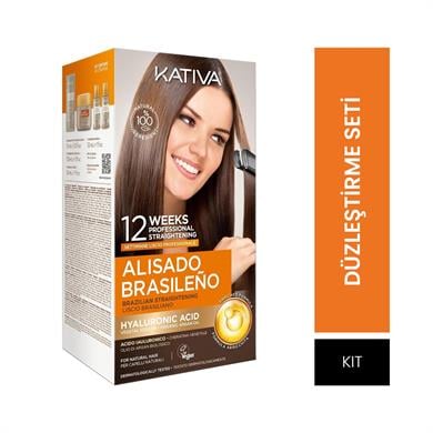 Kativa Brazilian Straightening Kit - Brezilya Keratin Doğal ve Vegan Saç Düzleştirme Seti