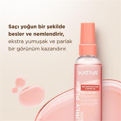 Kativa Curly Plex Bukle Onarıcı & Parlatıcı Kıvırcık Saç Bakım Yağı 110 mL