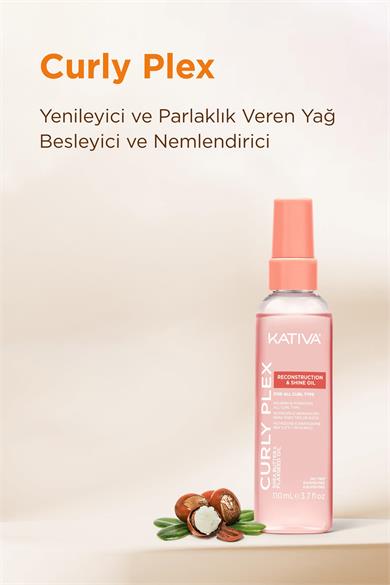 Kativa Curly Plex Bukle Onarıcı & Parlatıcı Kıvırcık Saç Bakım Yağı 110 mL