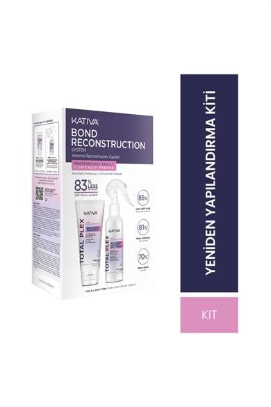 Kativa Total Plex Kit - Elektriklenme Karşıtı, Yumuşaklık ve Parlaklık Sağlayan Yeniden Yapılandırma Seti