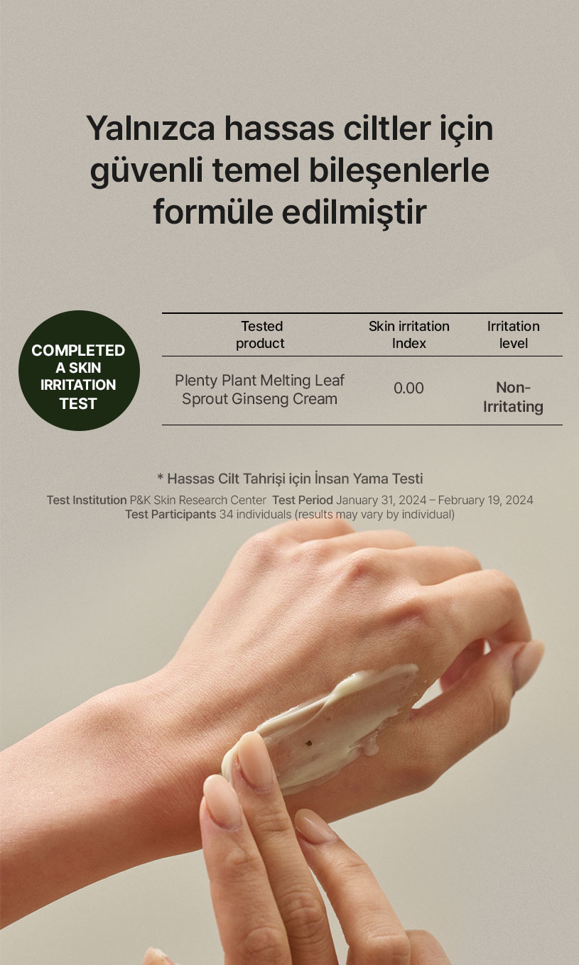 Plenty Plant Melting Leaf Sprout Ginseng Cream parmak ucuna alınan krem uygulaması
