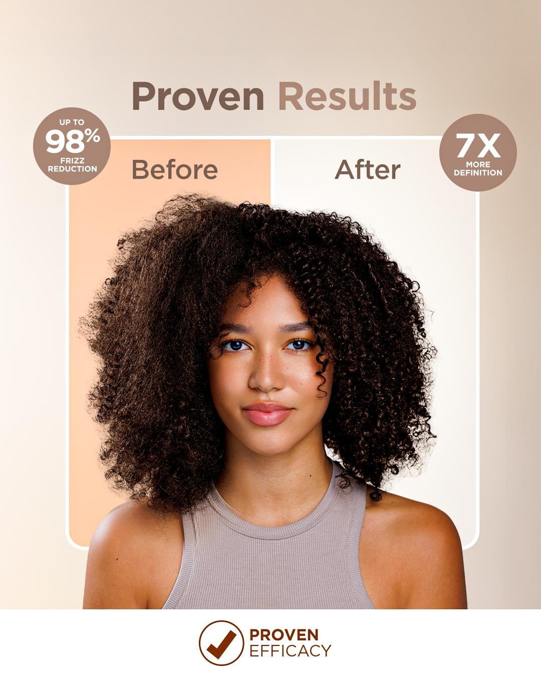 Kativa Curly Plex Krem Aktivatör öncesi ve sonrası bukle görünümü